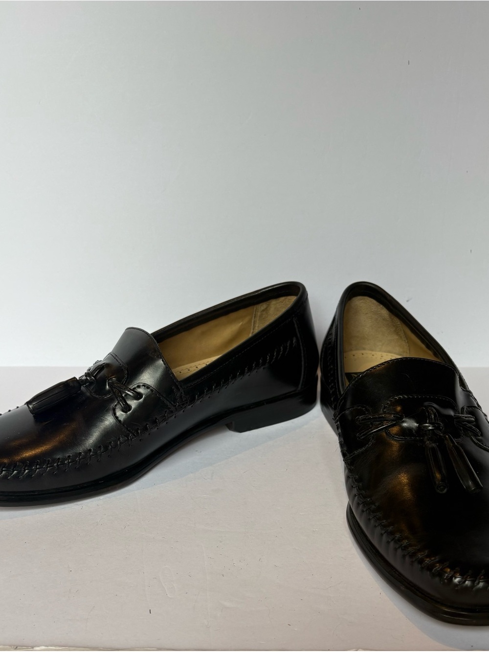 Nunn Bush Classic Black Leather Tassel Loafers for Men Size 7M